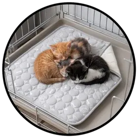 Dog Cooling Pad in a cage or crate
