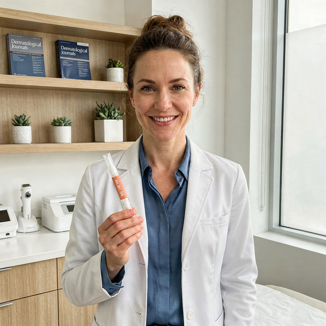 Doctor holding FungaBeam Pen